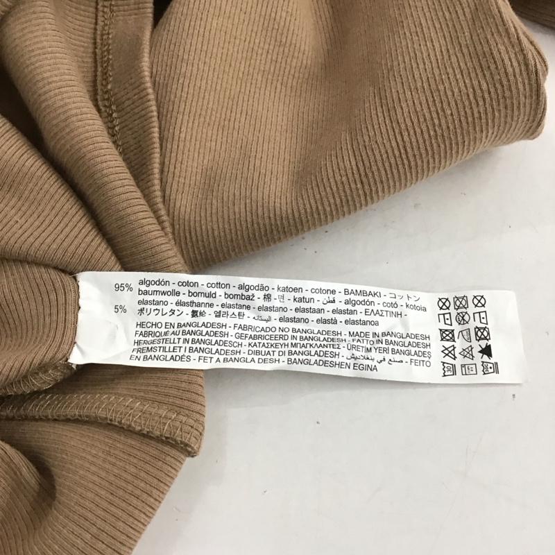 ザラ ZARA ワンピース ロングスカート 3641 800 710 リブ 半袖 スクエアネック M 無地 茶 / ブラウン / レディース USED 古着 中古 10145952