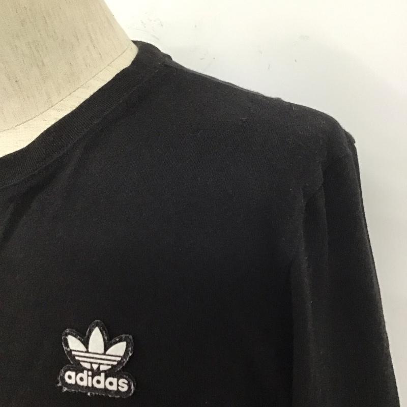 アディダス adidas カットソー 長袖 DX4209 長袖Tシャツ ロングスリーブカットソー スポーツウェア プリントTシャツ L ロゴ、文字 黒 / ブラック / メンズ USED 古着 中古 10110399
