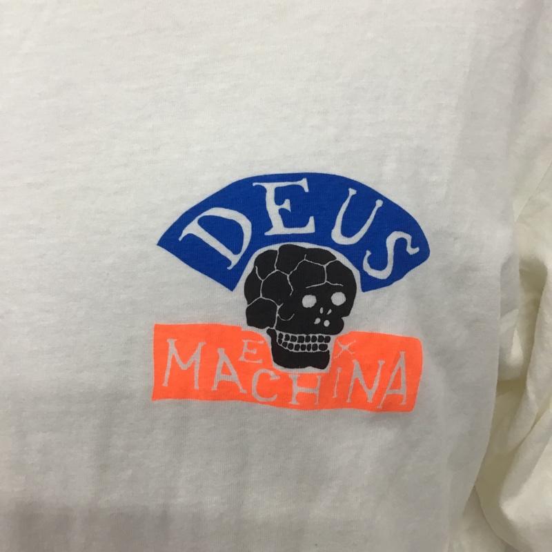 デウスエクスマキナ DEUS EX MACHINA カットソー 長袖 DMP81106B HappySkullsLsTee プリントTシャツ ロングスリーブT L プリント 白 / ホワイト / メンズ USED 古着 中古 10105559