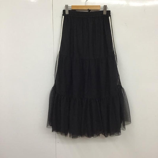 パブリュクス PUBLUX スカート ロングスカート pbl24ss52 ライン入りティアードチュールスカート ロングスカート FREE 無地 黒 / ブラック /  レディース USED 古着 中古 10132930