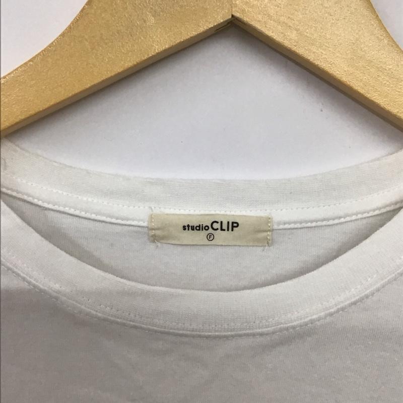 スタディオクリップ studio CLIP Tシャツ 半袖 FREE ロゴ、文字 白 / ホワイト / レディース USED 古着 中古 10131669