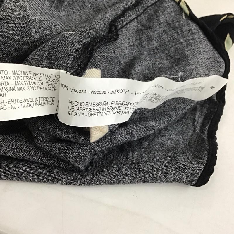 ザラベーシック ZARA BASIC カーディガン 長袖 長袖カーディガン 前開き ノーカラー S プリント 黒 / ブラック / レディース USED 古着 中古 10132955