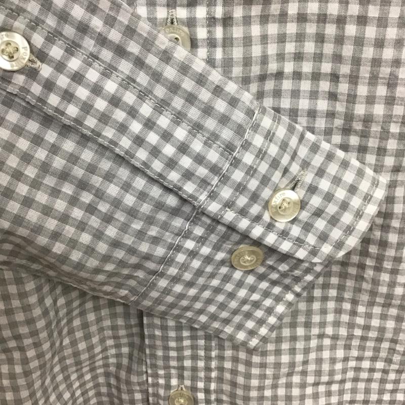 フォックスファイヤー FOXFIRE シャツ、ブラウス 長袖 長袖シャツ カラーシャツ ポケットシャツ 長袖カットソー ギンガムチェックシャツ S チェック 白 / ホワイト / X 灰 / グレー /  メンズ USED 古着 中古 10110418