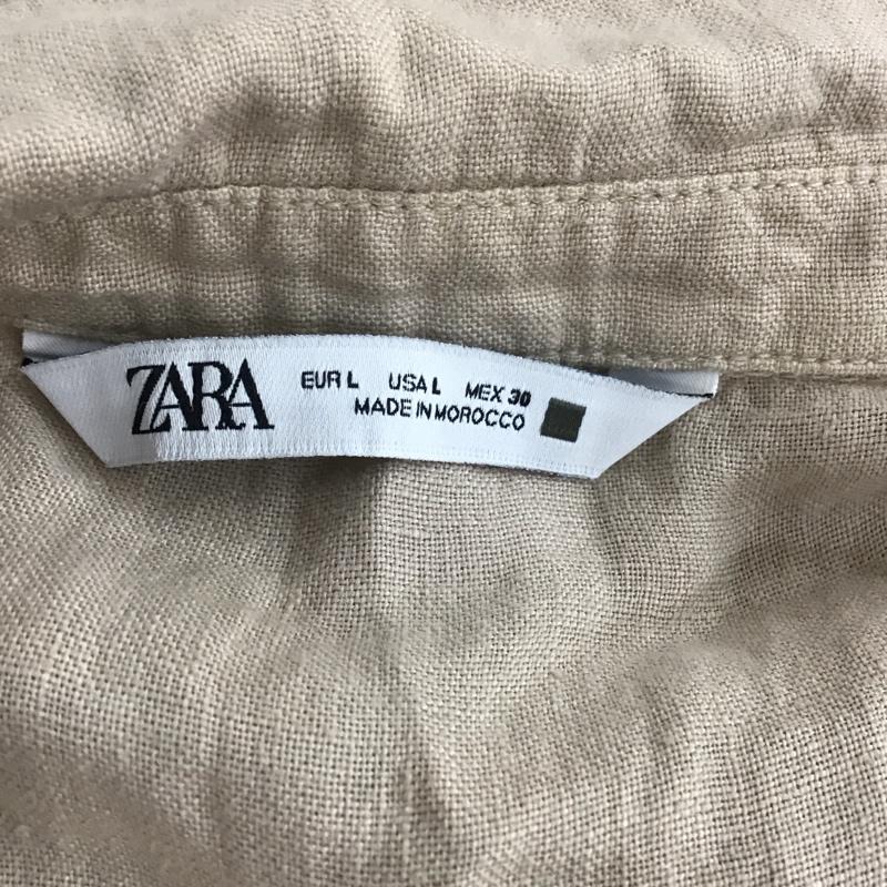 ザラ ZARA シャツ、ブラウス 半袖 2402 500 711 スキッパーシャツ L 無地 ベージュ / ベージュ / レディース USED 古着 中古 10117397