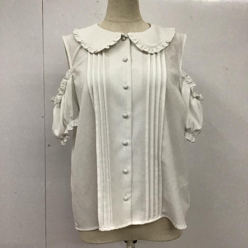 アンクルージュ ANKROUGE カットソー 半袖 半袖カットソー 半袖シャツ 前開きシャツ M 無地 白 / ホワイト / レディース USED 古着 中古 10118249