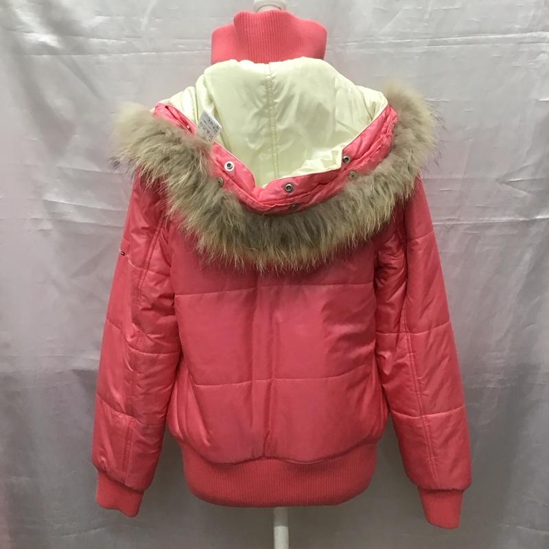 トミーヒルフィガー TOMMY HILFIGER ジャケット、上着 ジャンパー、ブルゾン 124-611100-820 リバーシブル 中綿 ファー 0 ロゴ、文字 桃 / ピンク / X アイボリー / アイボリー / レディース USED 古着 中古 10116955