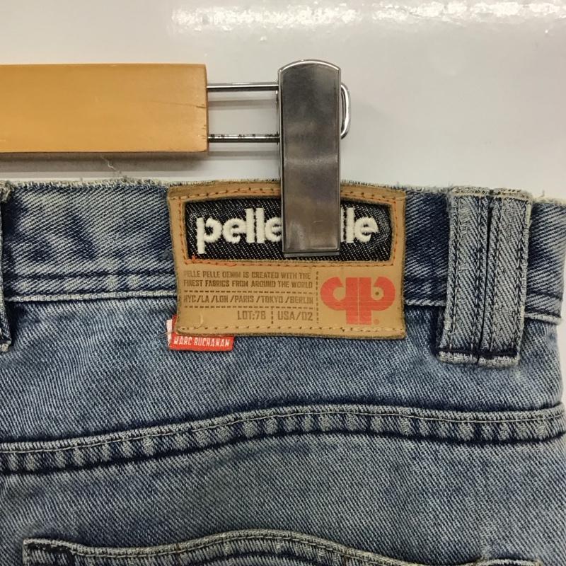 ペレペレ PELLEPELLE パンツ デニム、ジーンズ デニムパンツ ワイドパンツ カジュアルパンツ 36 ロゴ、文字 インディゴ / インディゴ / メンズ USED 古着 中古 10137035