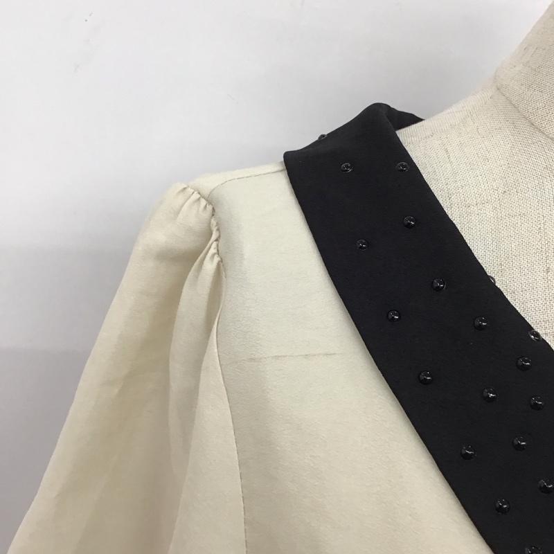 ローリーズファーム LOWRYS FARM シャツ、ブラウス 半袖 M 無地 ベージュ / ベージュ / レディース USED 古着 中古 10114008