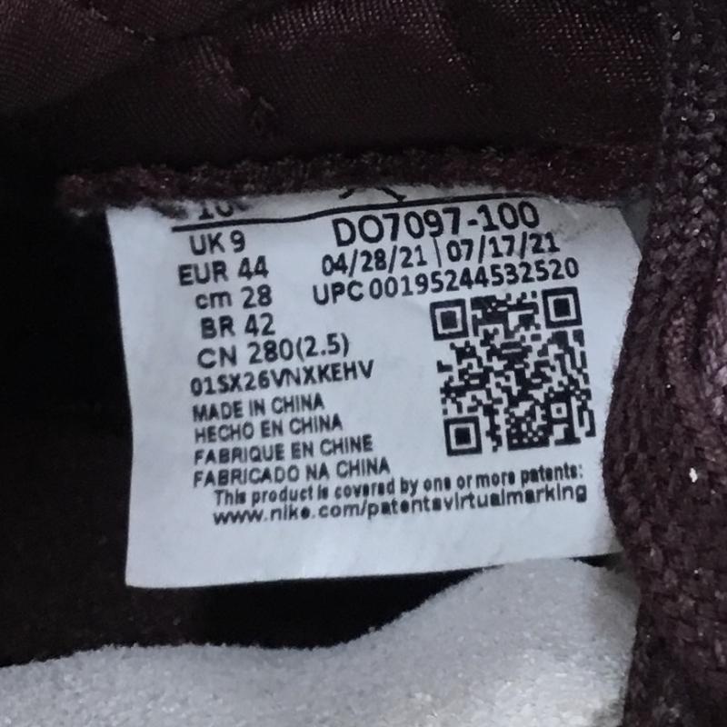 ナイキ NIKE スニーカー スニーカー DO7097–100 A Ma Maniere × Nike Air Jordan 1 Retro High OG Sail and Burgundy 28.0cm ロゴ、文字 白 / ホワイト / X 灰 / グレー / X ボルドー / ボルドー / メンズ USED 古着 中古 10141695