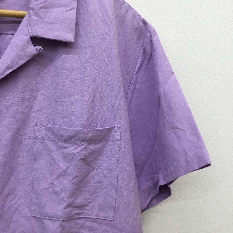 ダブルレインボー DOUBLE RAINBOUU シャツ、ブラウス 半袖 レーヨン リネン 半そでシャツ L 紫 / パープル / メンズ USED 古着 中古 10055433