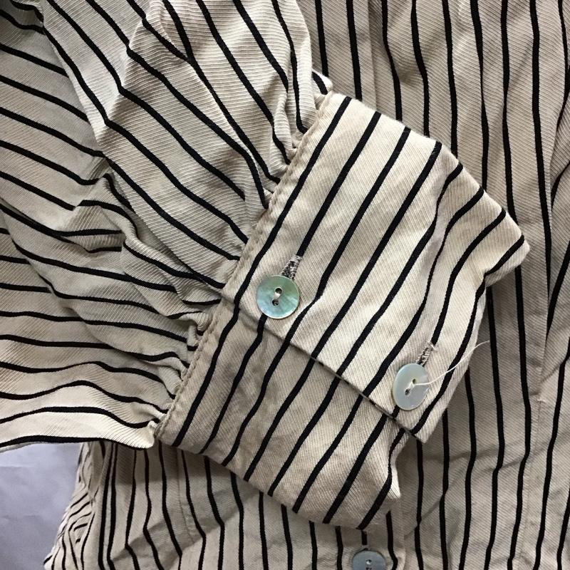ザラ ZARA シャツ、ブラウス 長袖 クロップド丈 S ストライプ ベージュ / ベージュ / X 黒 / ブラック / レディース USED 古着 中古 10123505