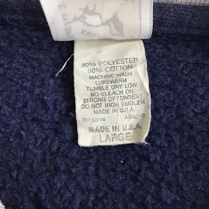 古着 USED トレーナー 長袖 スウェット 襟付き 裏起毛 L ロゴ、文字 灰 / グレー / X 紺 / ネイビー /  メンズ USED 古着 中古 10119828