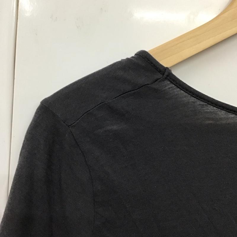 ディーゼル DIESEL Tシャツ 半袖 Uネック ロング丈 XS プリント チャコールグレー / チャコールグレー / レディース USED 古着 中古 10130592