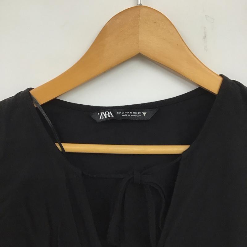 ザラ ZARA チュニック 長袖 M 無地 黒 / ブラック / レディース USED 古着 中古 10139495