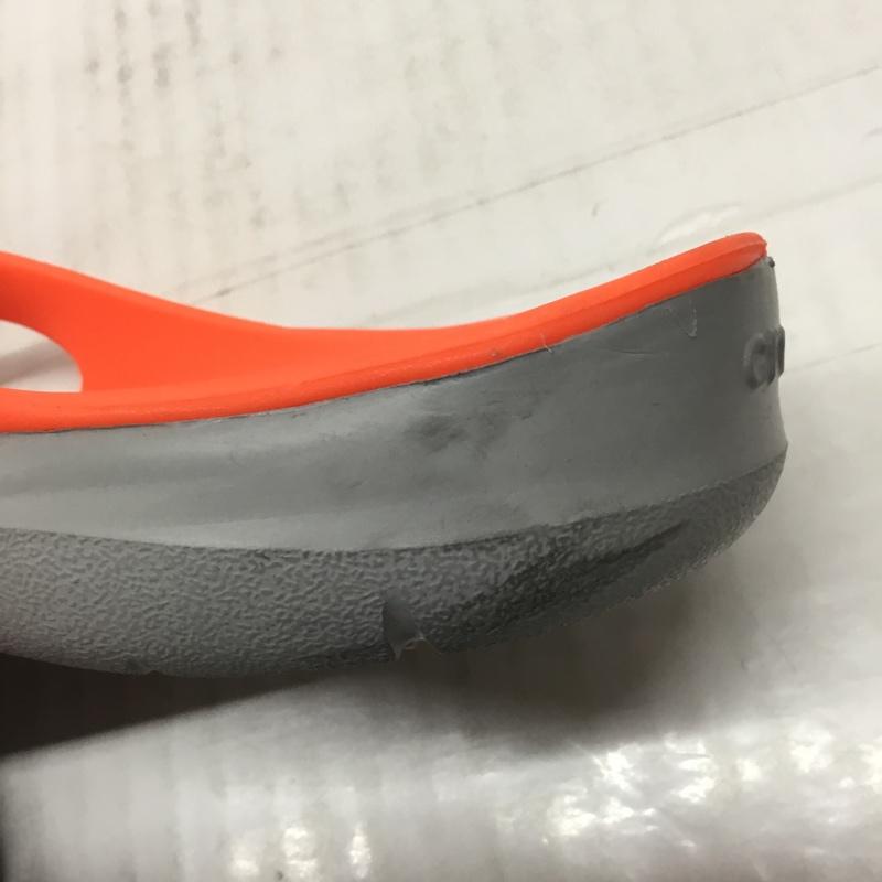 クロックス crocs サンダル サンダル 204974-6PK Swiftwater Flips 24cm ビーチサンダル 24.0cm ロゴ、文字 灰 / グレー / X 橙 / オレンジ / レディース USED 古着 中古 10110647
