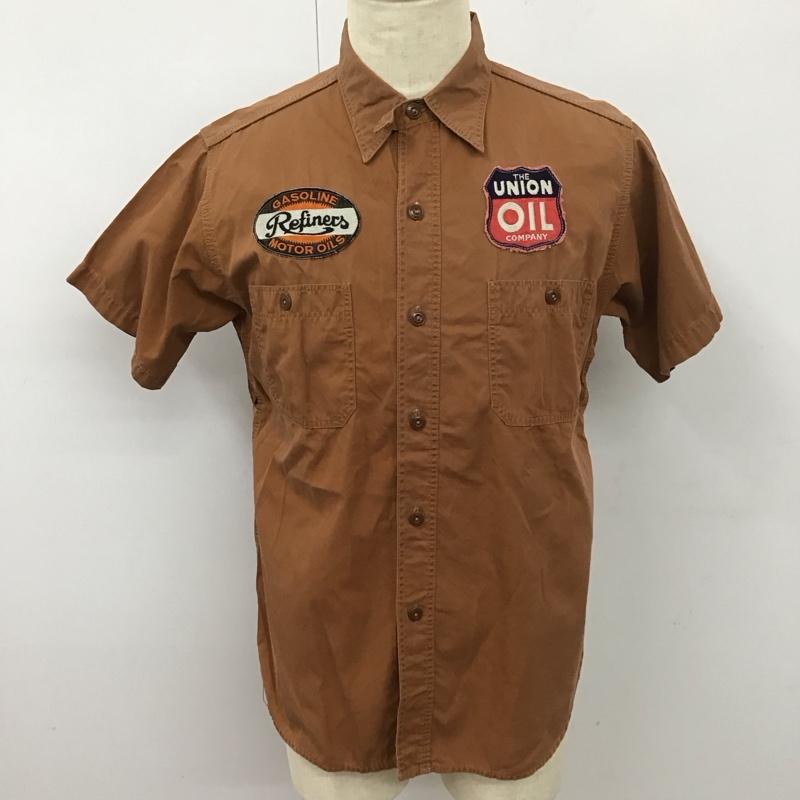 ジョーマッコイ JOE McCOY シャツ、ブラウス 半袖 半袖シャツ カラーシャツ 半袖カットソー プリントシャツ ロゴ、文字 茶 / ブラウン /  メンズ USED 古着 中古 10113103