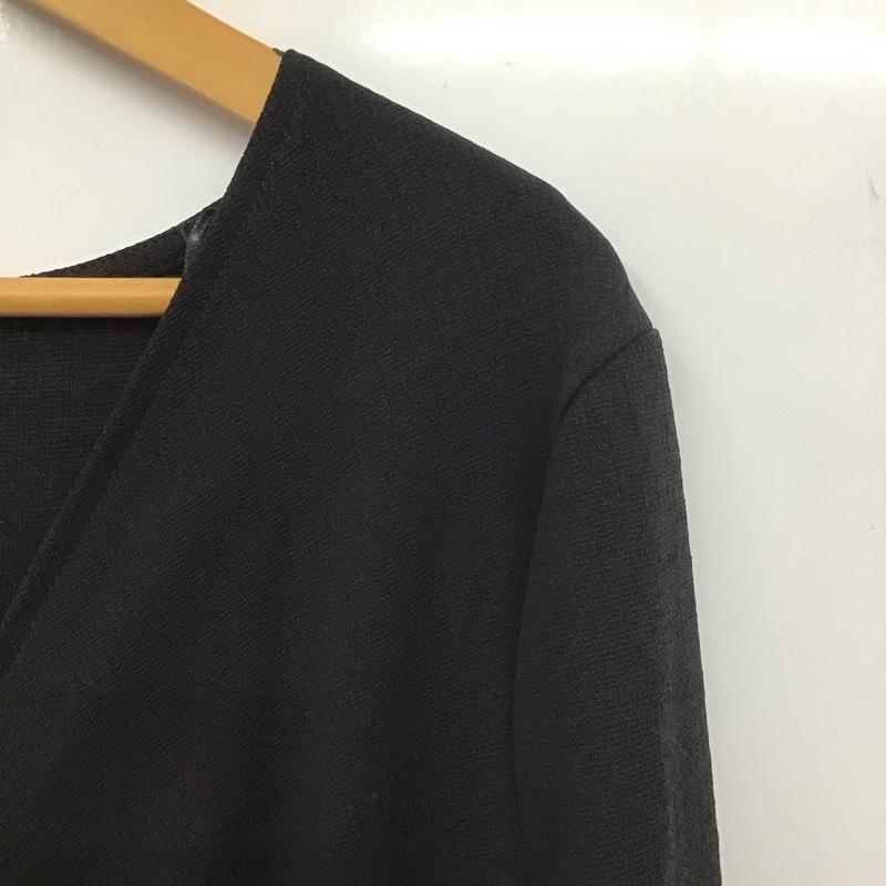 ザラ ZARA ワンピース ロングスカート 5580 001 800 フロントギャザー 長袖 Vネック タグ付き S 無地 黒 / ブラック / レディース USED 古着 中古 10139401