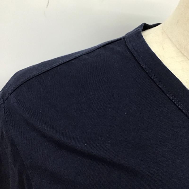 バーバリーブラックレーベル BURBERRY BLACK LABEL カットソー 長袖 長袖カットソー Vネックカットソー ロングスリーブカットソー プリントTシャツ 3 ロゴ、文字 紺 / ネイビー / メンズ USED 古着 中古 10113916