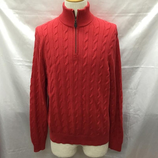 ブルックスブラザーズ BROOKS BROTHERS ニット、セーター 長袖 長袖ニットカットソー ニット セーター スタンドカラーネックニット M  赤 / レッド /  メンズ USED 古着 中古 10113341