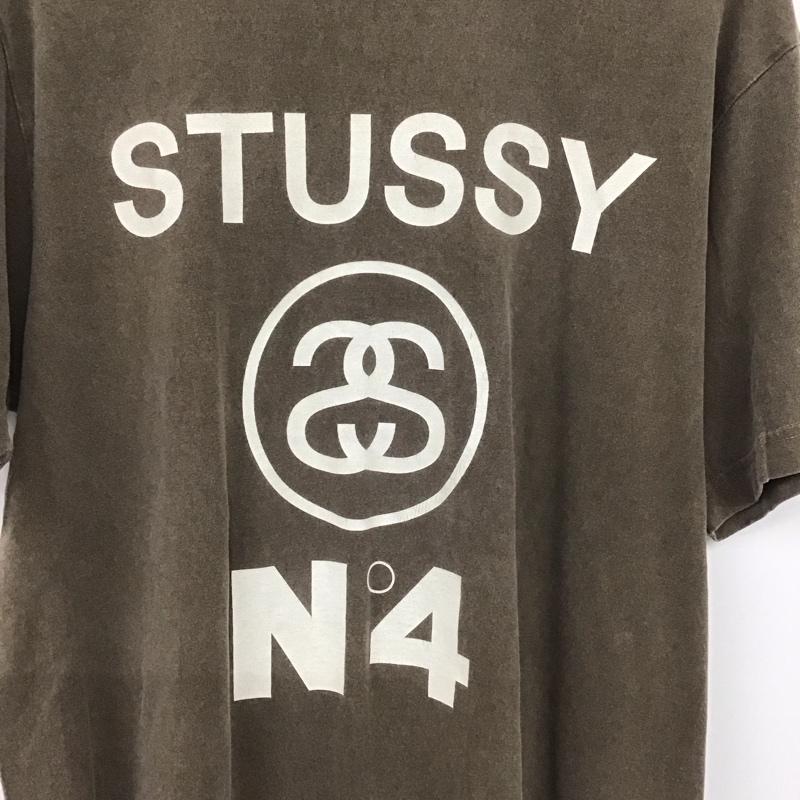 ステューシー STUSSY Tシャツ 半袖 半袖カットソー プリントTシャツ クルーネックカットソー L ロゴ、文字 茶 / ブラウン / メンズ USED 古着 中古 10138748