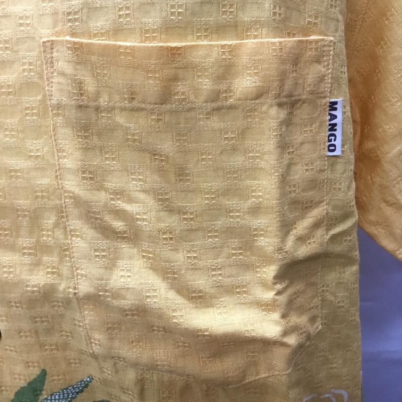 マンゴ MANGO シャツ、ブラウス 半袖 半袖シャツ カラーシャツ 半袖カットソー アロハシャツ M プリント 黄 / イエロー / メンズ USED 古着 中古 10108274