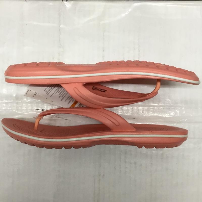 クロックス crocs サンダル サンダル 11033-6KP Crocband Flip 24cm ビーチサンダル 24.0cm ロゴ、文字 桃 / ピンク / レディース USED 古着 中古 10110655