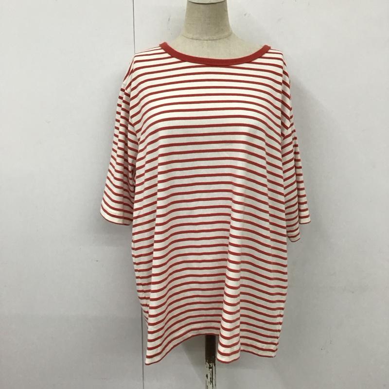 スタディオクリップ studio CLIP Tシャツ 半袖 SC244232-1 クルーネック L ボーダー柄 白 / ホワイト / X 赤 / レッド / レディース USED 古着 中古 10118822