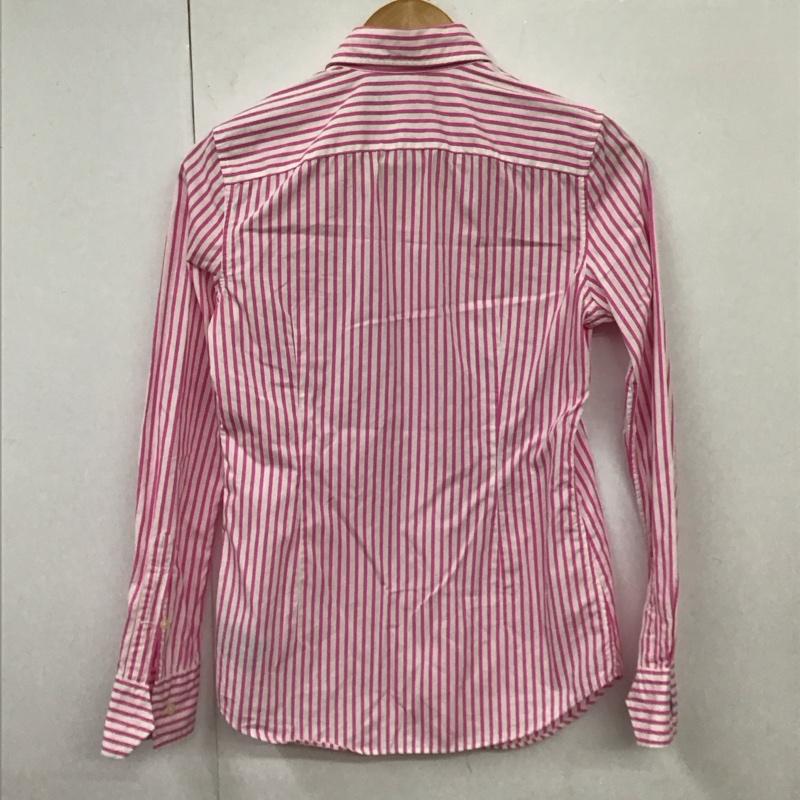 ポロラルフローレン POLO RALPH LAUREN シャツ、ブラウス 長袖 211525038005 ストライプ 4 ワンポイント 白 / ホワイト / X 桃 / ピンク / レディース USED 古着 中古 10114441
