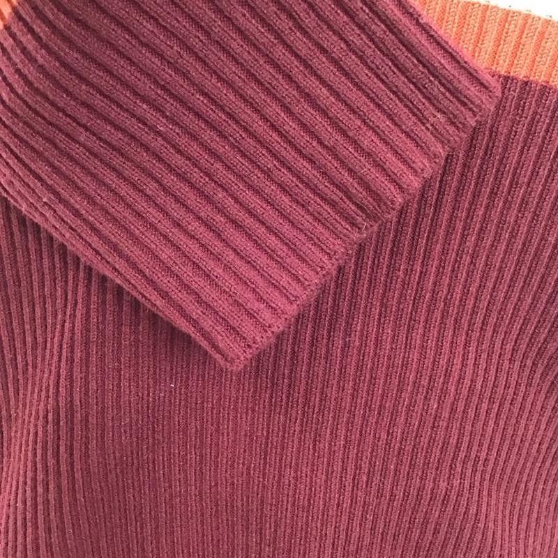 マウジー MOUSSY ニット、セーター 半袖 010BAF70-5420 HALFSLEEVEPOLOニットトップス 半袖ニットカットソー FREE ボーダー柄 マルチカラー / マルチカラー / レディース USED 古着 中古 10116983