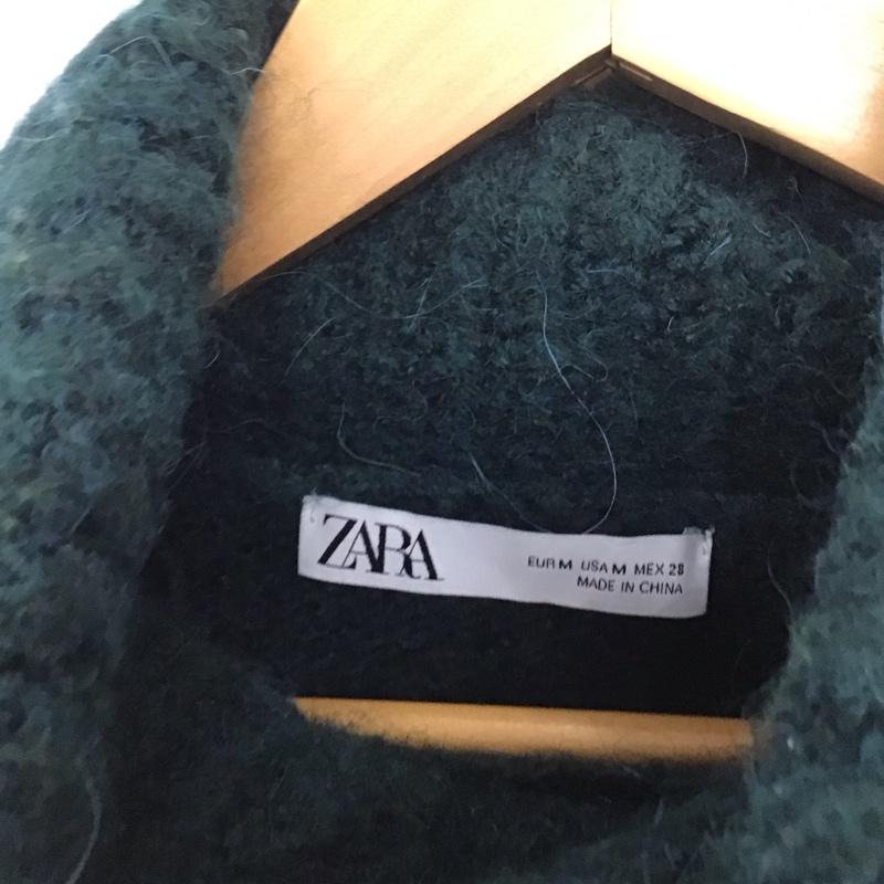 ザラ ZARA ニット、セーター 長袖 M 無地 緑 / グリーン / レディース USED 古着 中古 10133402