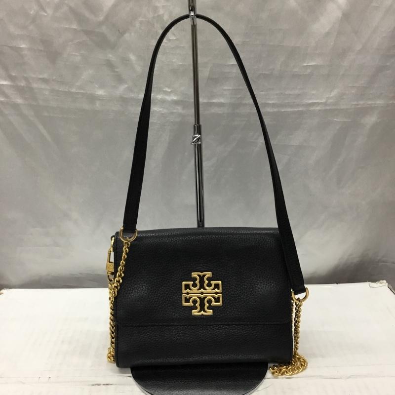 トリーバーチ TORY BURCH ショルダーバッグ ショルダーバッグ ショルダーウォレット 財布 チェーン ワンポイント 黒 / ブラック / X 金 / ゴールド / レディース USED 古着 中古 10120742