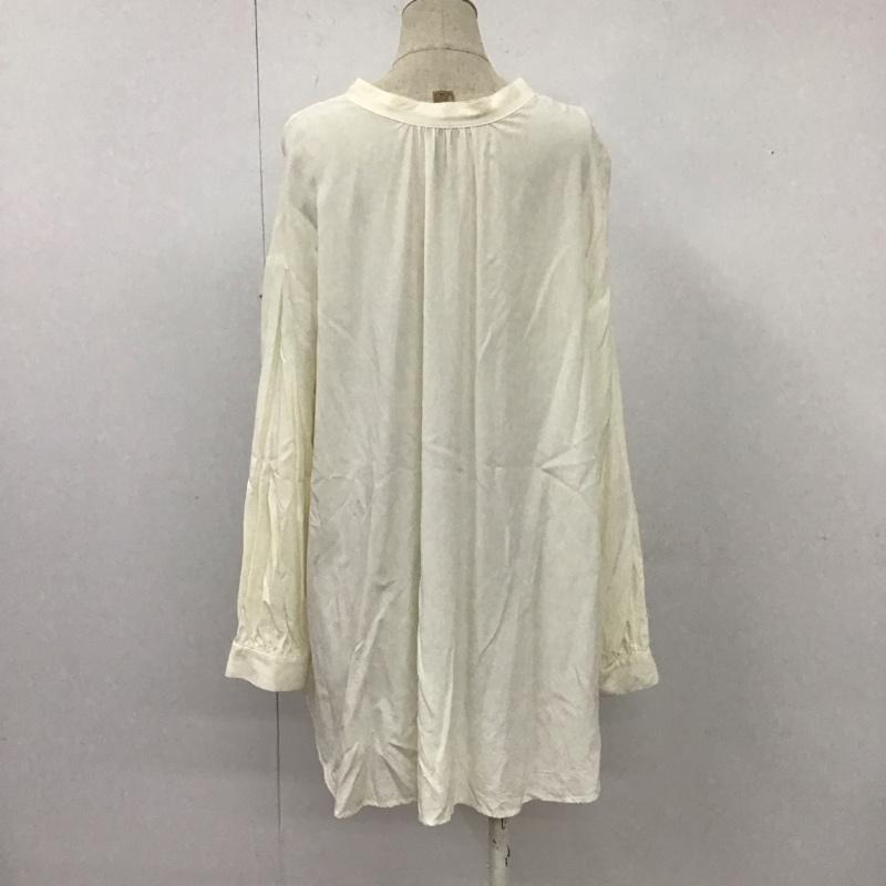 グローバルワーク GLOBAL WORK シャツ、ブラウス 長袖 GW620511AD 2WAY レーヨンロングシャツ バンドカラー チュニック M 無地 アイボリー / アイボリー / レディース USED 古着 中古 10109025