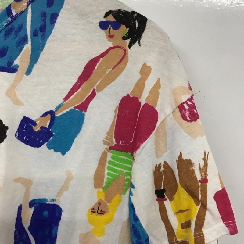 ザラ ZARA Tシャツ 半袖 半袖カットソー プリントTシャツ クルーネックカットソー M プリント マルチカラー / マルチカラー / レディース USED 古着 中古 10136458