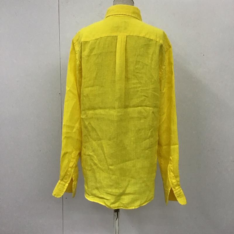 ポロラルフローレン POLO RALPH LAUREN シャツ、ブラウス 長袖 長袖シャツ カラーシャツ ポケットシャツ 長袖カットソー XS 無地 黄 / イエロー / レディース USED 古着 中古 10114522