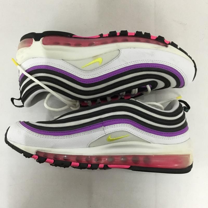 ナイキ NIKE スニーカー スニーカー 921733-106 W AIR MAX 97 25.5cm 25.5cm ワンポイント 黒 / ブラック / X 紫 / パープル / X 白 / ホワイト / レディース USED 古着 中古 10129545