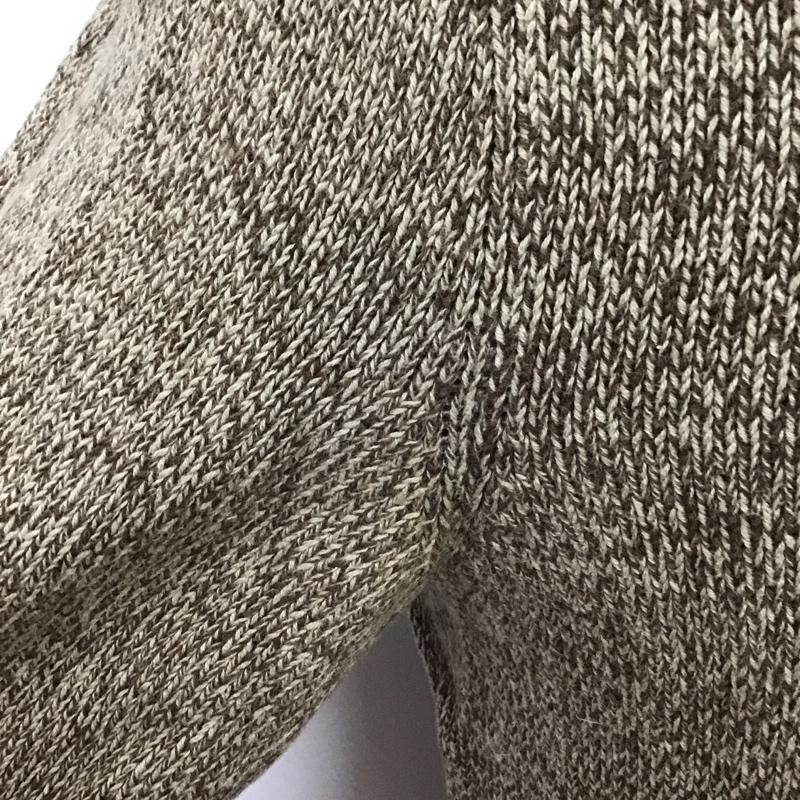 エディーバウアー Eddie Bauer ニット、セーター 長袖 長袖ニットカットソー ジップアップカラーニット セーター M 無地 茶 / ブラウン / メンズ USED 古着 中古 10123829