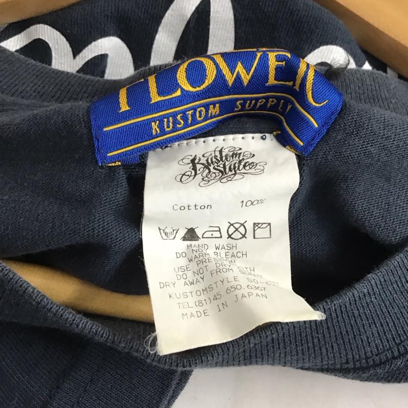 ベルフラワー BELLFLOWER Tシャツ 半袖 半袖カットソー プリントTシャツ クルーネックカットソー ロゴ、文字 紺 / ネイビー / メンズ USED 古着 中古 10145270