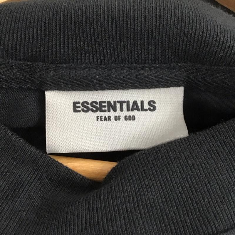 エッセンシャルズ ESSENTIALS Tシャツ 長袖 バックロゴ ロンT クルーネック L ロゴ、文字 黒 / ブラック / レディース USED 古着 中古 10139614