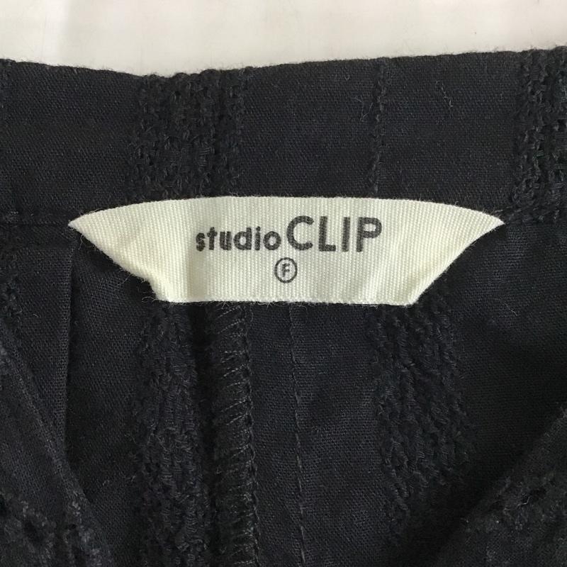 スタディオクリップ studio CLIP カットソー 長袖 プルオーバー 長袖カットソー Vネックカットソー FREE 無地 紺 / ネイビー /  レディース USED 古着 中古 10105928