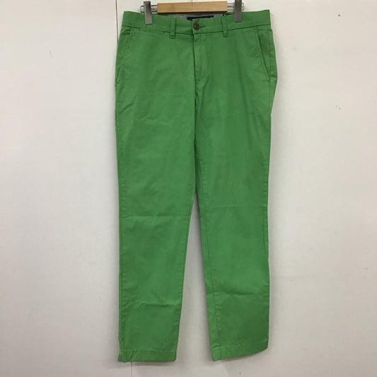 トミーヒルフィガー TOMMY HILFIGER パンツ チノパン チノパン カジュアルパンツ ワイドパンツ ストレートパンツ 32インチ 無地 緑 / グリーン /  メンズ USED 古着 中古 10124037