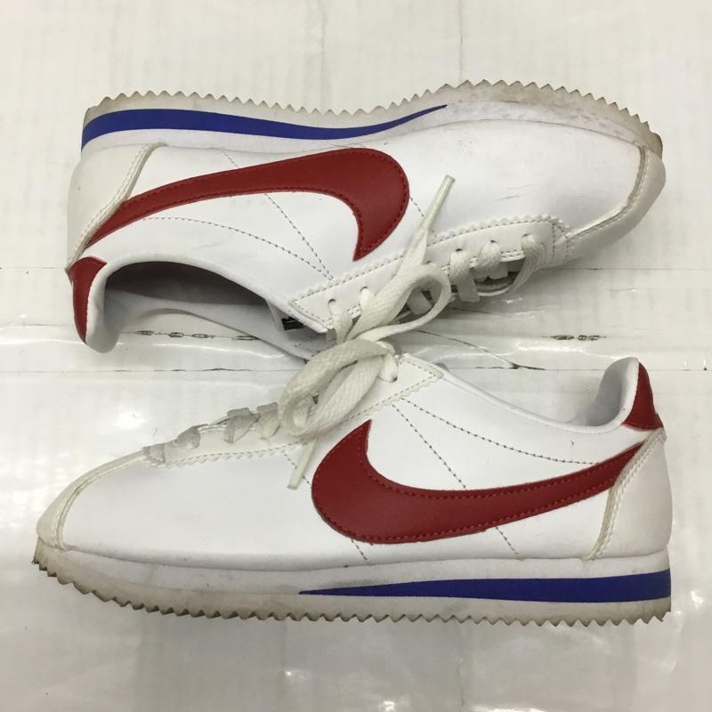 ナイキ NIKE スニーカー スニーカー 807471-103 WMNS CLASSIC CORTEZ LEATHER 23cm 23.0cm ロゴ、文字 白 / ホワイト / X 赤 / レッド / X 青 / ブルー / レディース USED 古着 中古 10119566