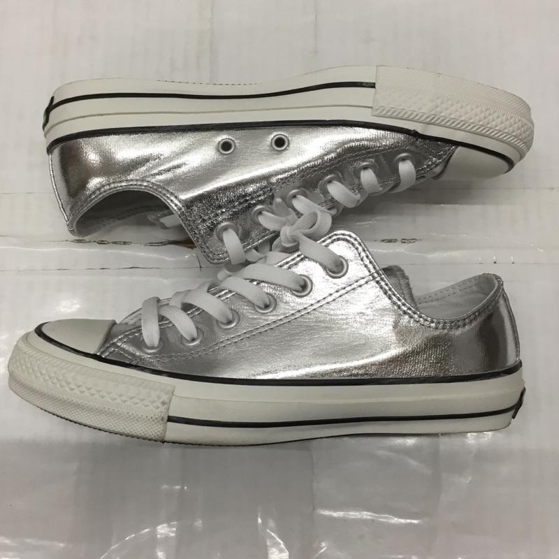 コンバース CONVERSE スニーカー スニーカー 1SC254 ALL STAR 100 SHINYMETALLIC OX 24cm 24.0cm ロゴ、文字 銀 / シルバー / X 白 / ホワイト / レディース USED 古着 中古 10121821
