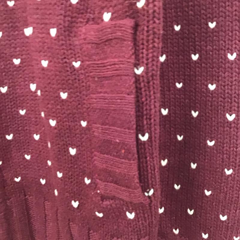 アバクロンビーアンドフィッチ ABERCROMBIE&FITCH カーディガン 長袖 長袖ニットカーディガン 前ボタン スタンドカラー 厚手 M プリント えんじ / ワインレッド / メンズ USED 古着 中古 10136205