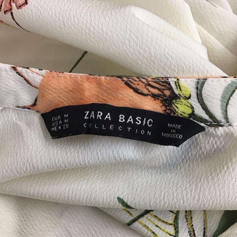 ザラベーシック ZARA BASIC シャツ、ブラウス 七分袖 ノーカラーシャツカットソー Vネック 七分丈シャツ プルオーバー M プリント マルチカラー / マルチカラー / レディース USED 古着 中古 10109226