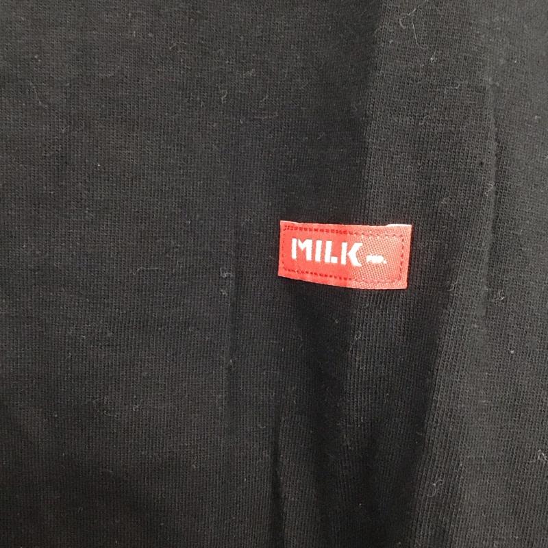 ミルクフェド MILKFED. Tシャツ 半袖 半袖カットソー プリントTシャツ クルーネックカットソー ロゴ、文字 黒 / ブラック / レディース USED 古着 中古 10132110