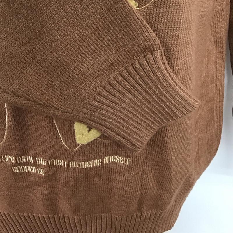 古着 USED ニット、セーター 長袖 長袖ニットカットソー ニット セーター クルーネックニット L ロゴ、文字 茶 / ブラウン / メンズ USED 古着 中古 10123931