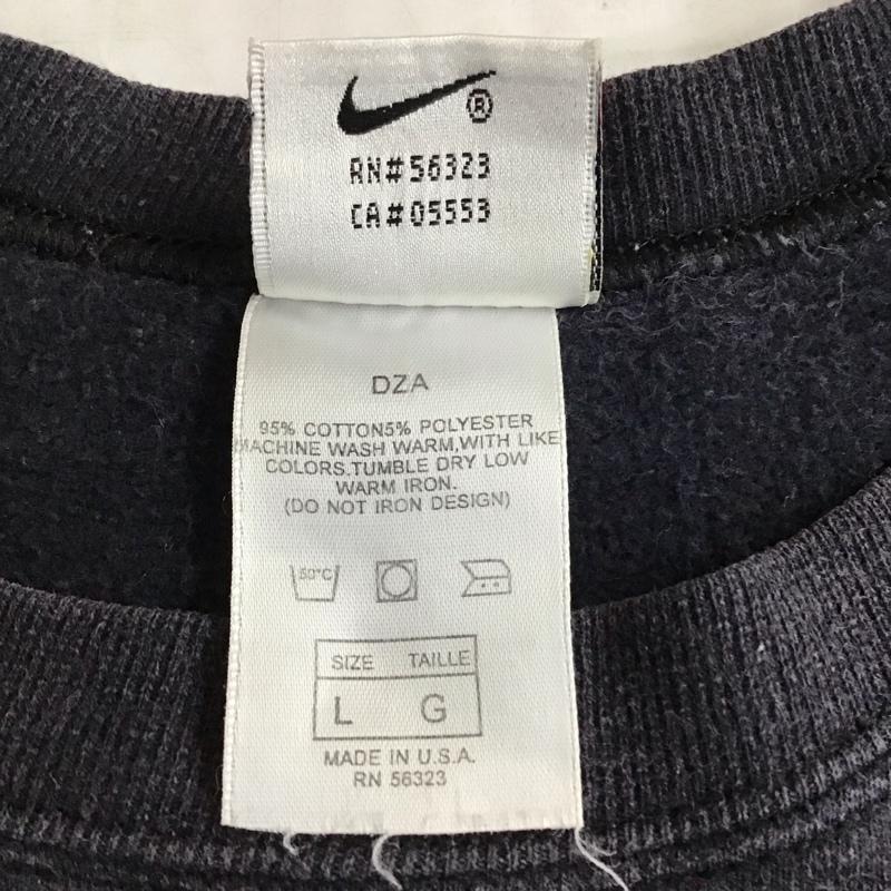 ナイキ NIKE トレーナー 長袖 90年代 スウェット 裏起毛 L ワンポイント 黒 / ブラック / メンズ USED 古着 中古 10115700