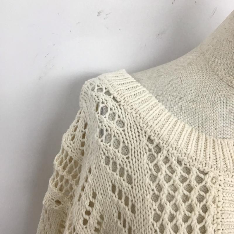 センスオブプレイスバイアーバンリサーチ SENSE OF PLACE by URBAN RESEARCH ニット、セーター 長袖 AA24-22A007 キーネックメッシュセーター 無地 オフホワイト / オフホワイト / レディース USED 古着 中古 10123214
