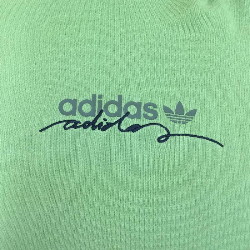 アディダス adidas パーカー 長袖 GD9278 M ロゴ、文字 黄緑 / イエローグリーン / X 黒 / ブラック / メンズ USED 古着 中古 10136986