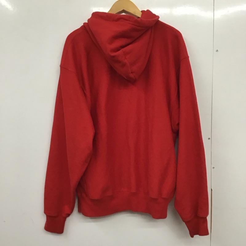 チャンピオン Champion パーカー 長袖 長袖パーカー プルオーバーパーカー スウェット L プリント 赤 / レッド / メンズ USED 古着 中古 10136629